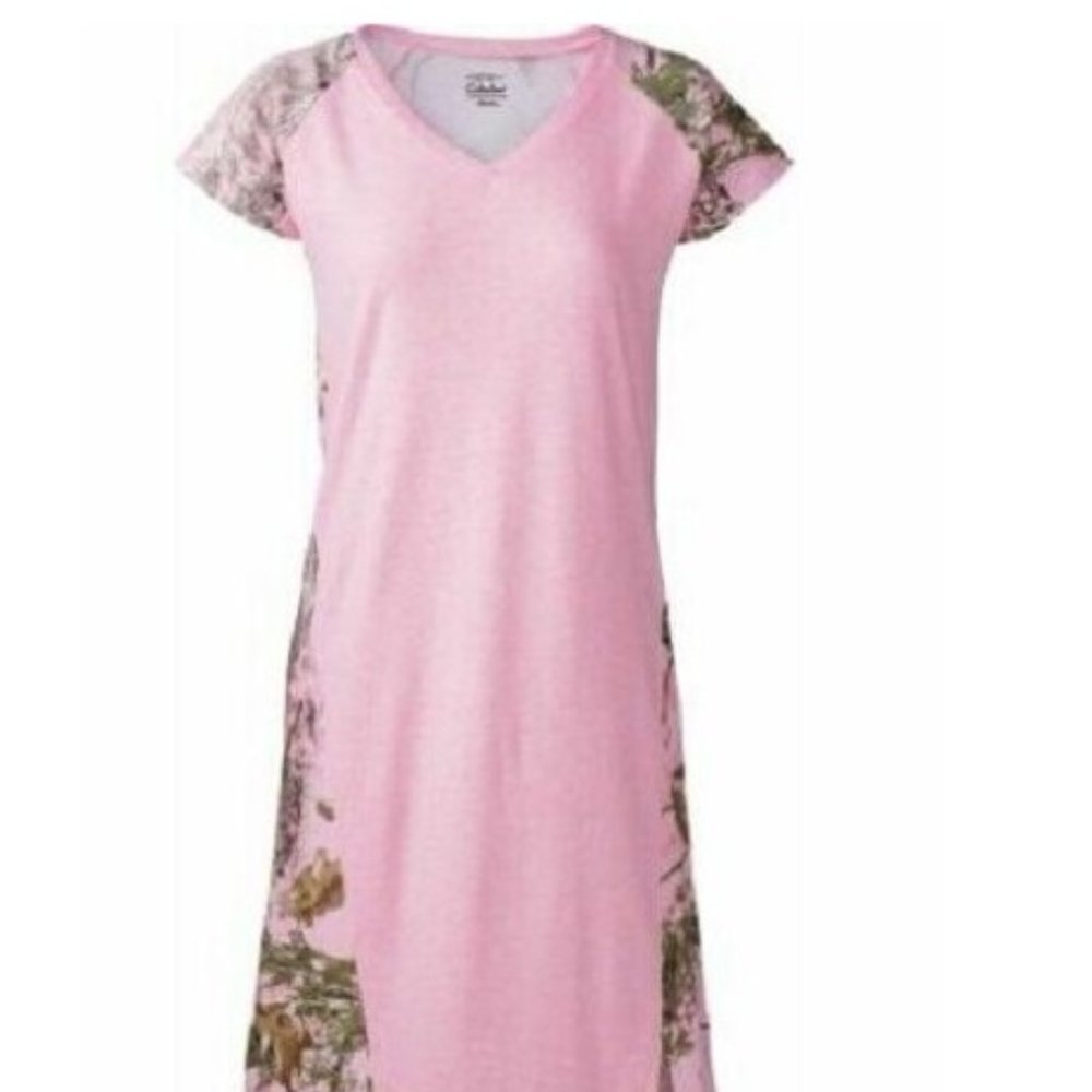 Pink Camo Sleepshirt Nightgown M Cabela's Women's Short-Sleeve $40